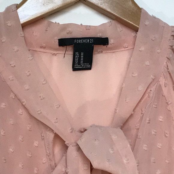 Forever 21 M Light Pink Short Sleeve With Tie - Picture 4 of 4